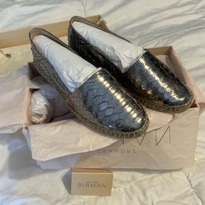 NWT Alexandre Birman Metallic Python Espadrilles
